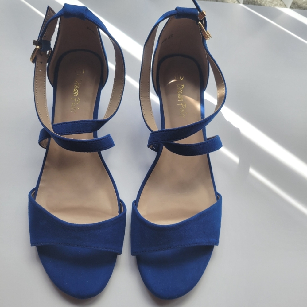 Blue Size 11 Dream Pairs Low heel Wedge Sandals